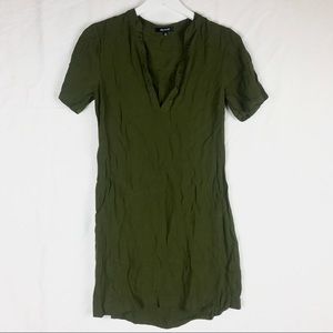 Madewell Viscose V-neck Militsry Green Dress XS